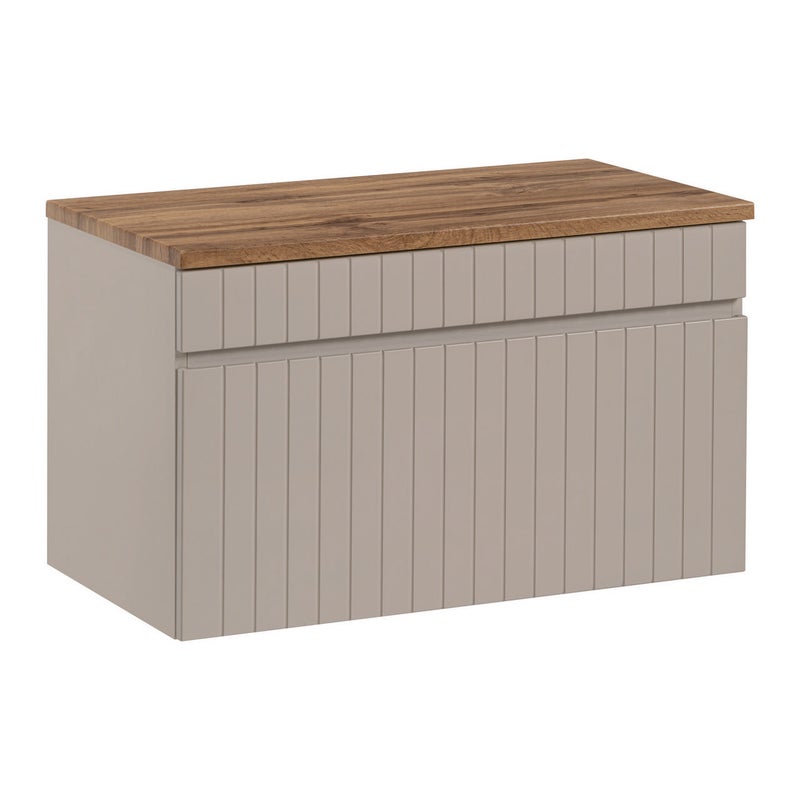 Szafka łazienkowa ICONIC 80 cm kaszmir blat ryflowany front