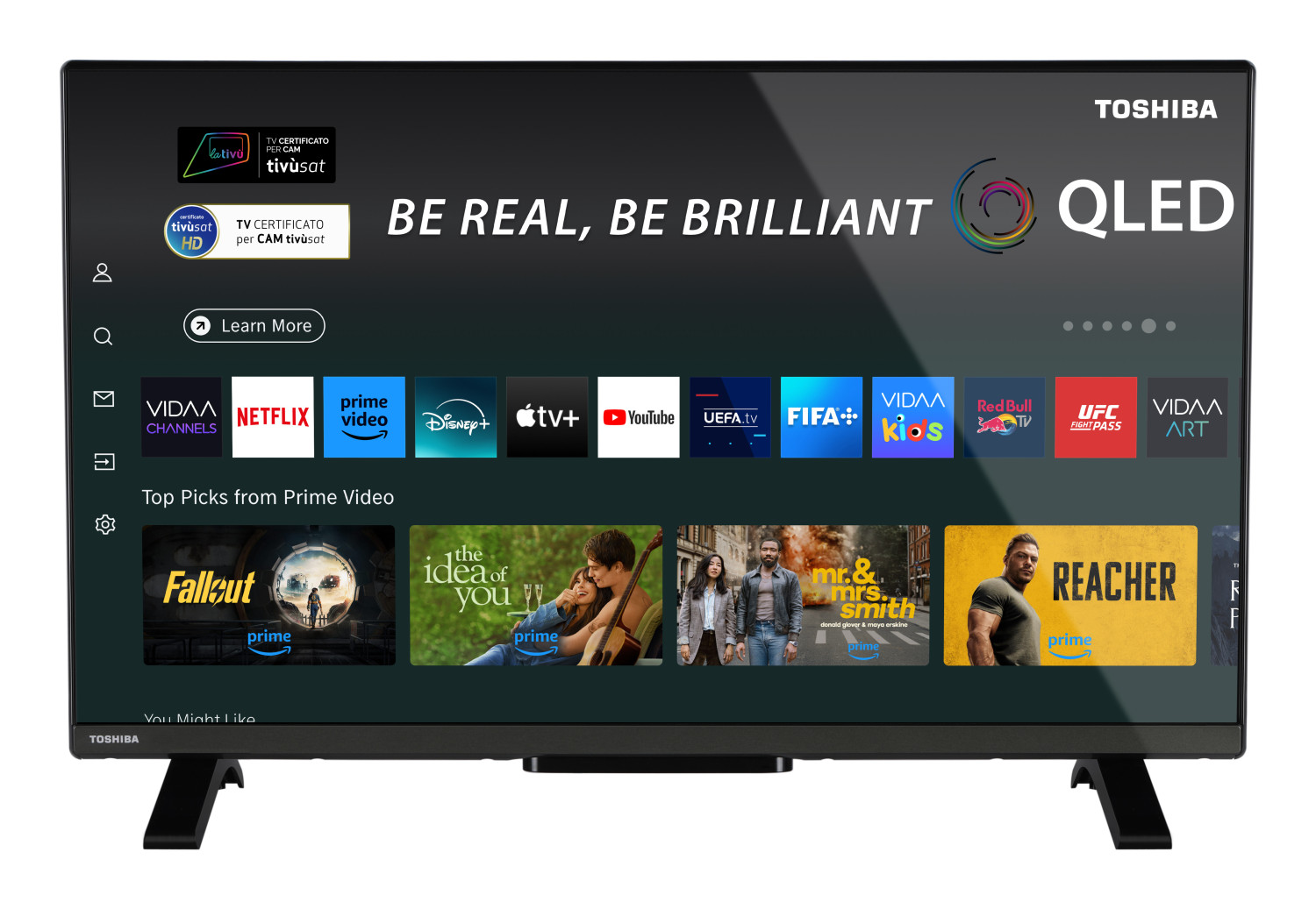 TOSHIBAテレビ Toshiba 32QV2F63DA TV 81,3 cm 32 pollici Full HD Smart TV Nero 200