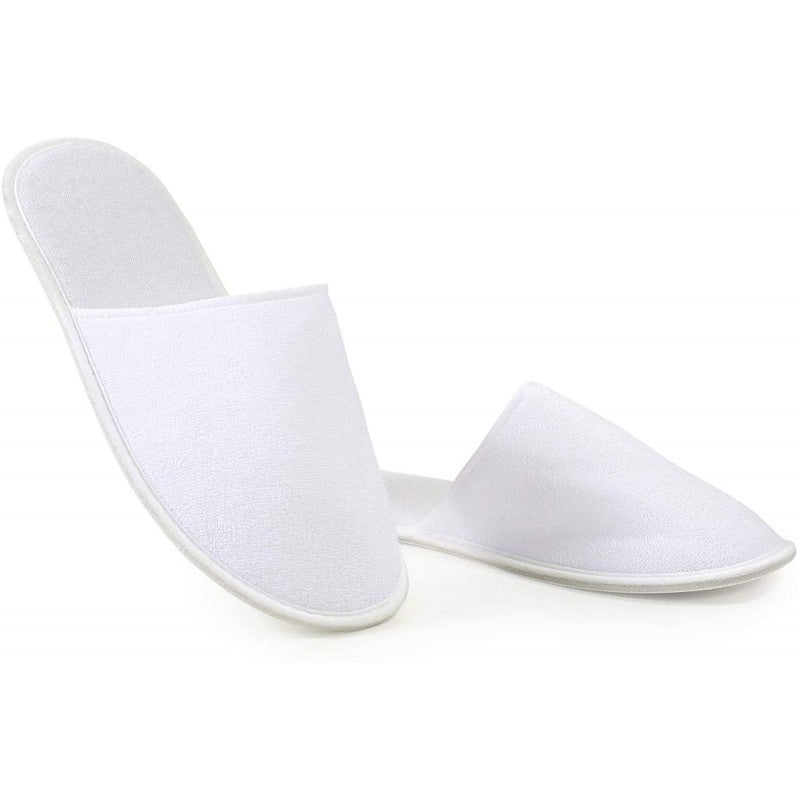 Lot De 10 Paires De Chaussons éponges Jetables Fermés Blancs En Coton | Leroy Merlin