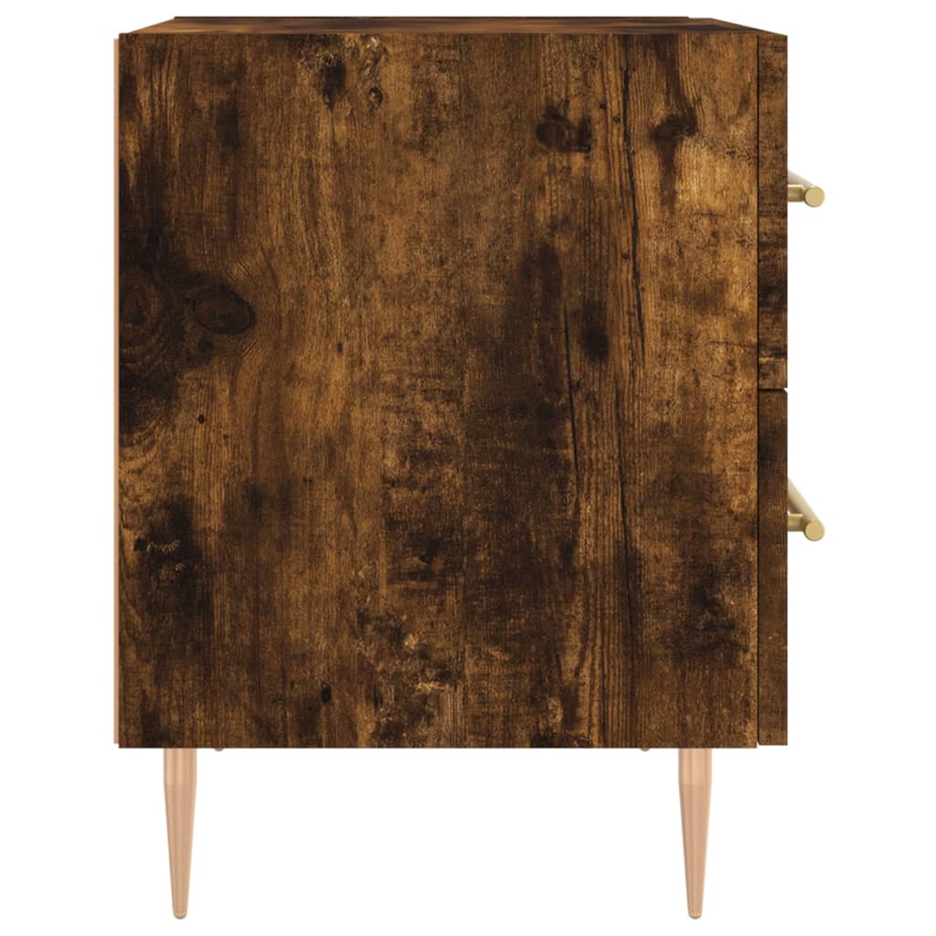 vidaXL Table de chevet chêne fumé 40x35x47,5 cm bois d’ingénierie - 6