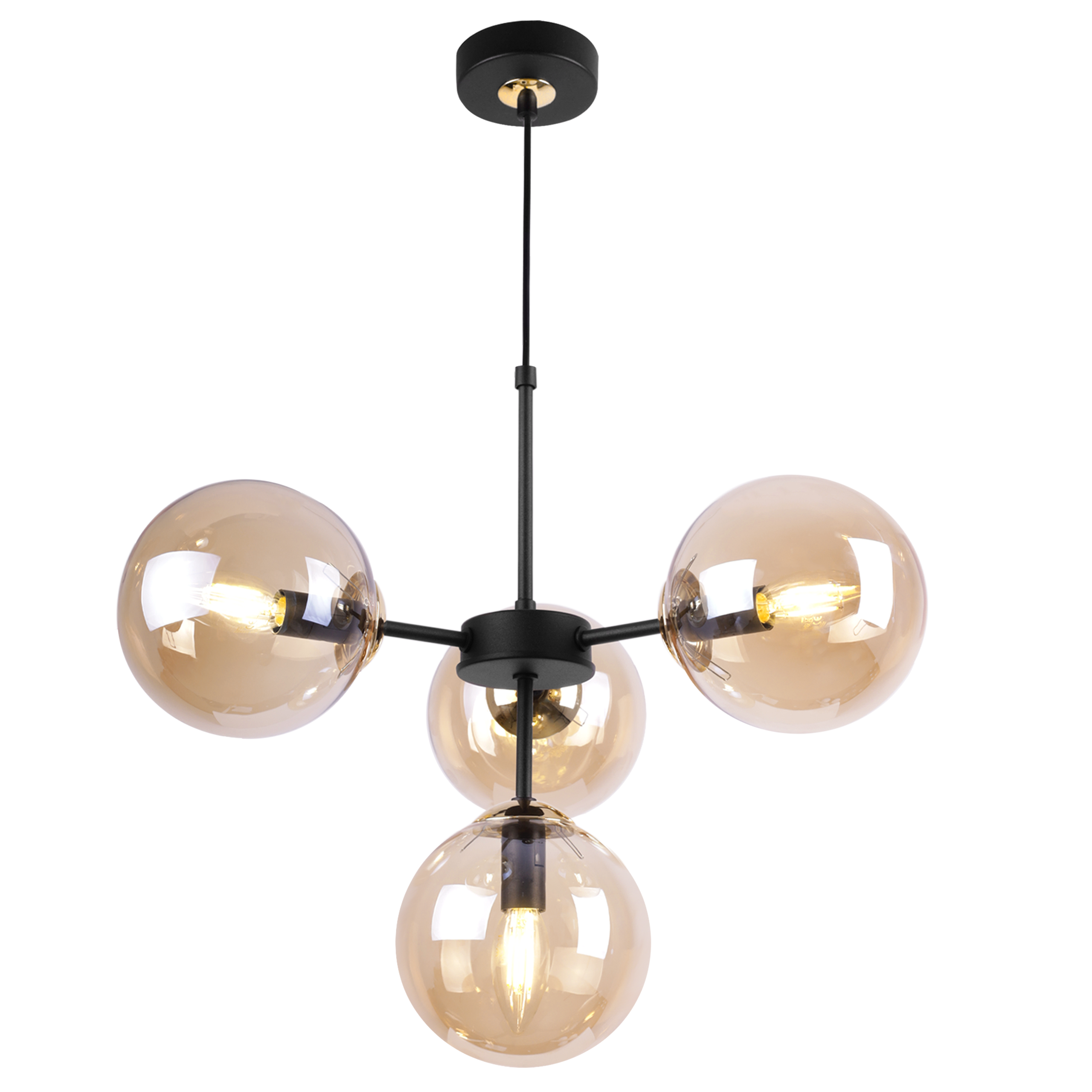 Lampa sufitowa wisząca Imperia modern 4xE14 abażur kula miodowa Light Home LH