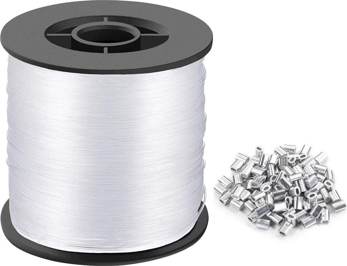 Fir de nailon de 0,8 mm, transparent și rezistent la rupere, 200 m de frânghie de nailon transparentă