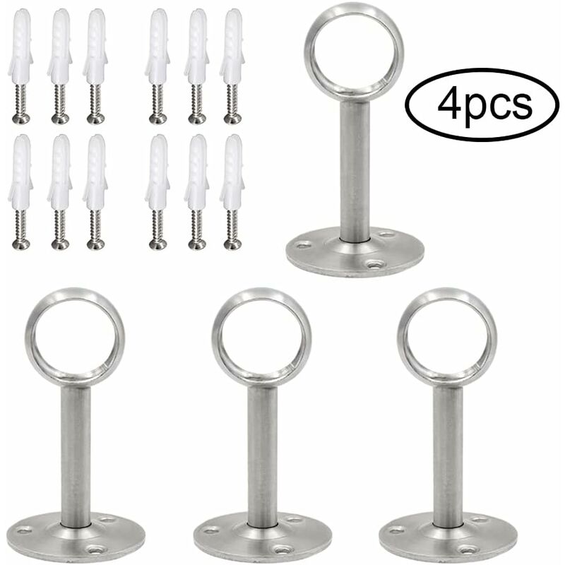 Support Barre Rideau 4 Pièces Support de Tringle à Rideau avec Vis ...