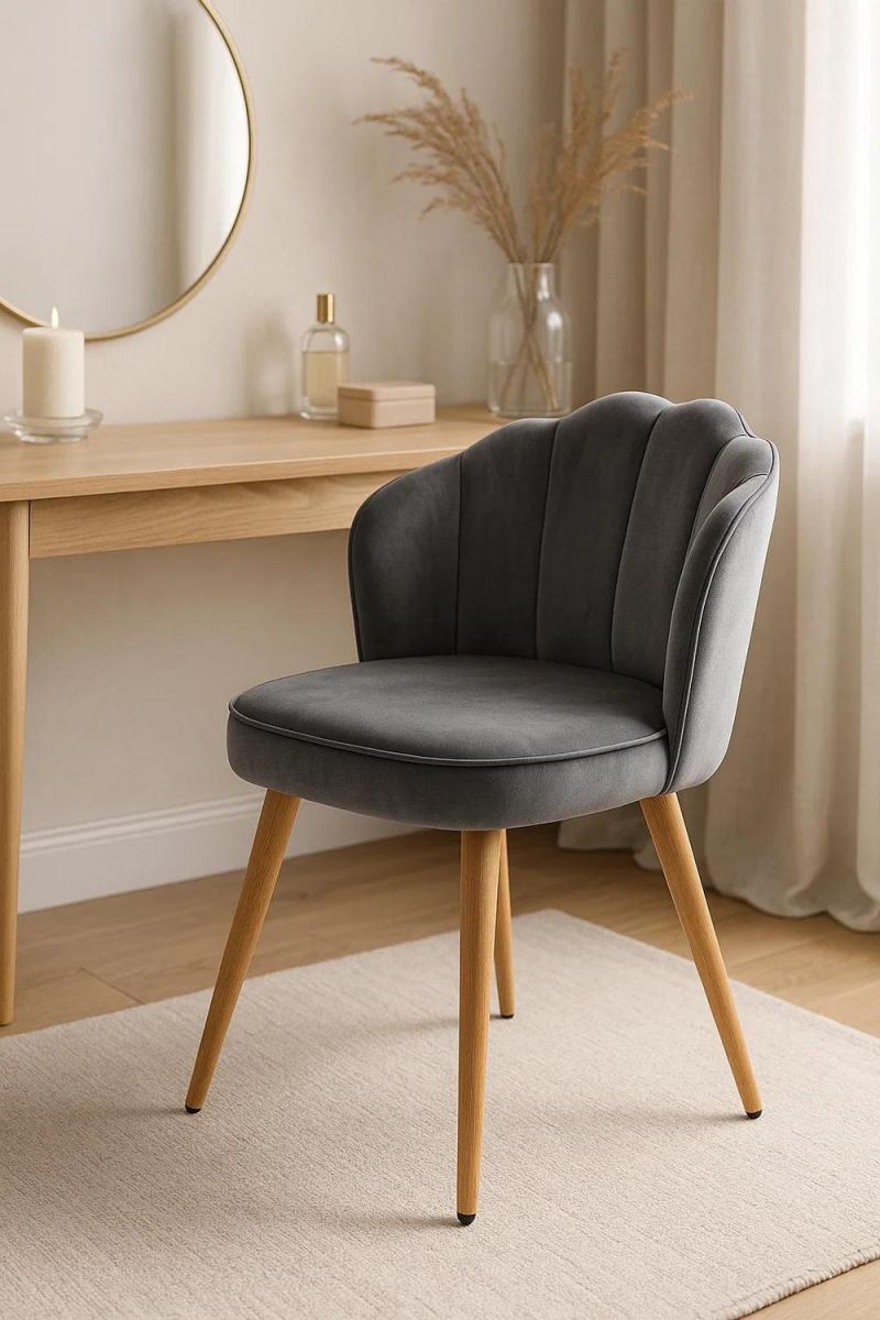 Cadeira Blume Veludo - Cinza escuro - 2