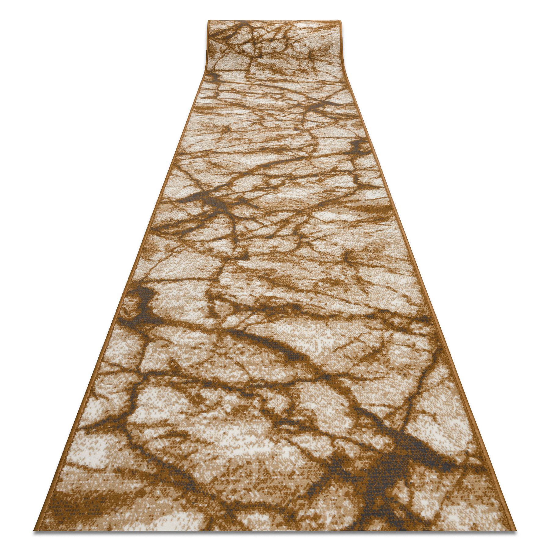 Alfombra de pasillo bcf morad mármol griego beige / oro gris 70 cm 70x180 cm