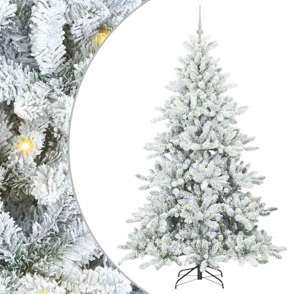 Sztuczna choinka z zawiasami z 300 diodami LED 210 cm PVC