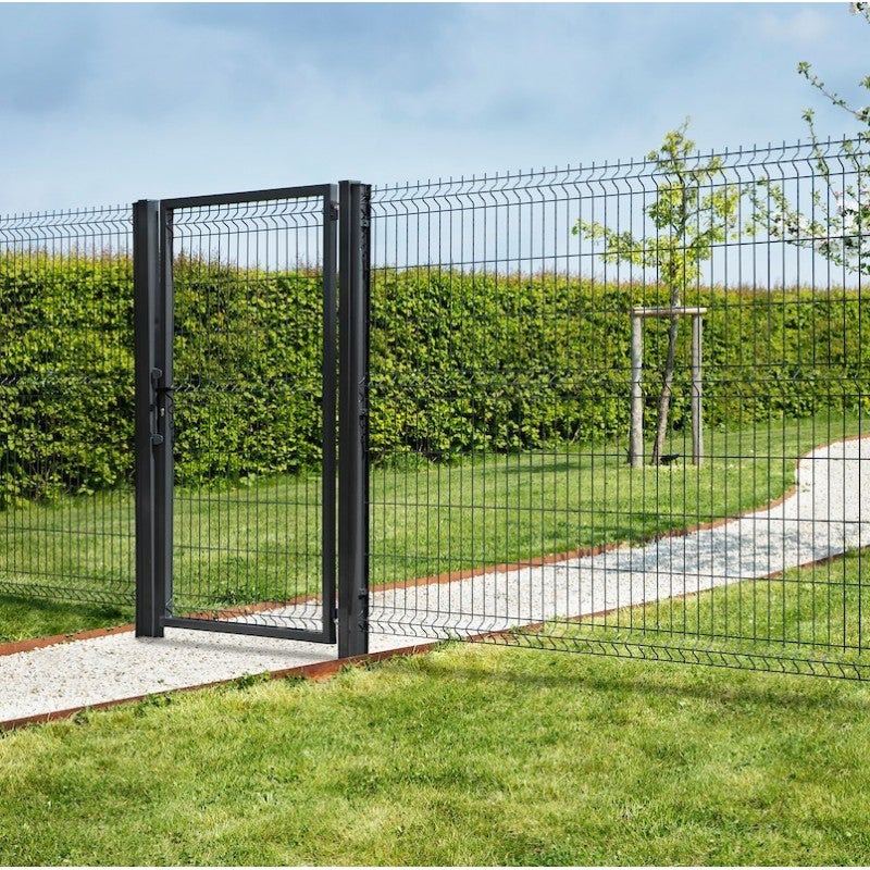 Portillon grillagé en acier galvanisé maille 200 x 50 occultable passage 1m x H 1m30 Vert - 4