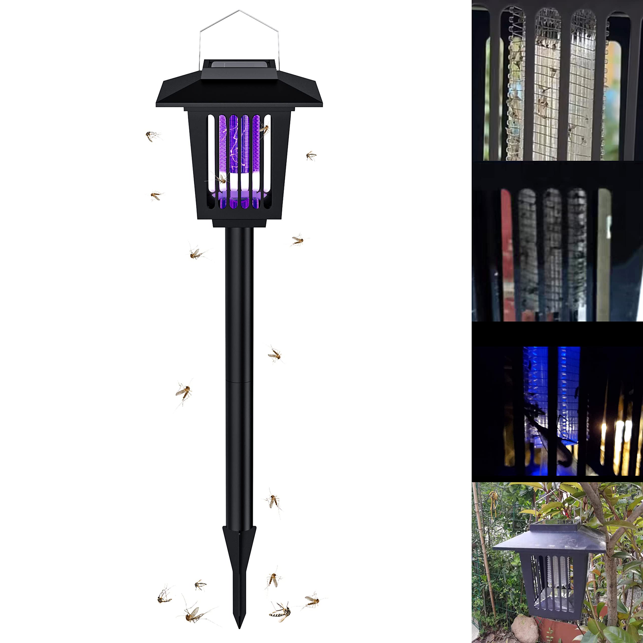 Solarna lampa przeciw komarom, solarna lampa LED przeciw komarom do użytku zewnętrznego, solarna lampa przeciw komarom na zewnątrz, 59 x 16,5 cm
