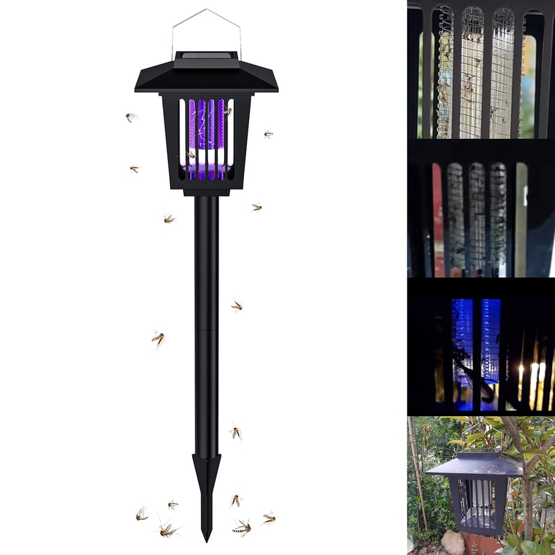 Solarna lampa przeciw komarom, solarna lampa LED przeciw komarom do użytku zewnętrznego, solarna lampa przeciw komarom na zewnątrz, 59 x 16,5 cm
