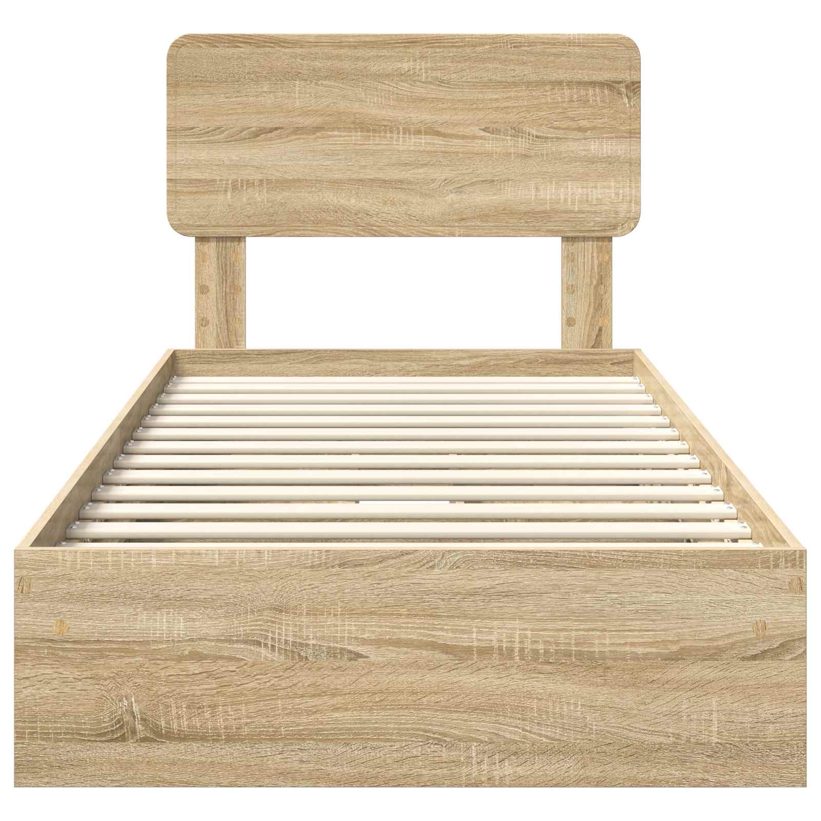 Lit de rangement chêne 75 x 190 cm panneau de bois - 8
