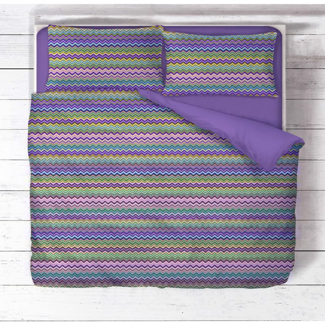 HOUSSE DE COUETTE MISSORI LILAS en Pur Coton Fabriqué en Italie UN CARRÉ ET DEMI CM. 200X200