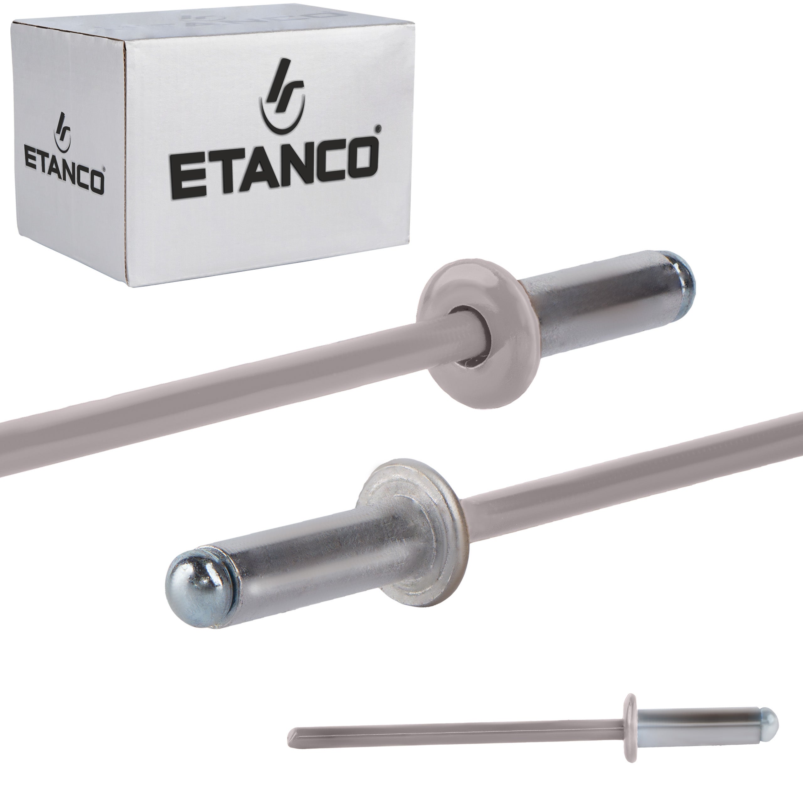 Nity otwarte aluminiowe Etanco Lakierowane RAL 9007 4,0x12 mm 500szt