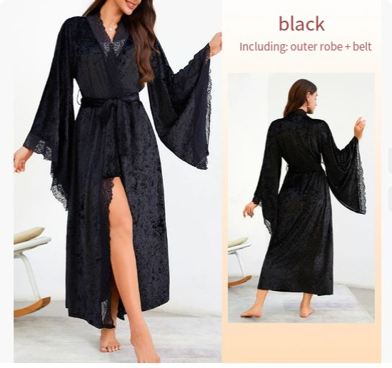 Peignoir de bain kimono en satin et soie pour femme - 5