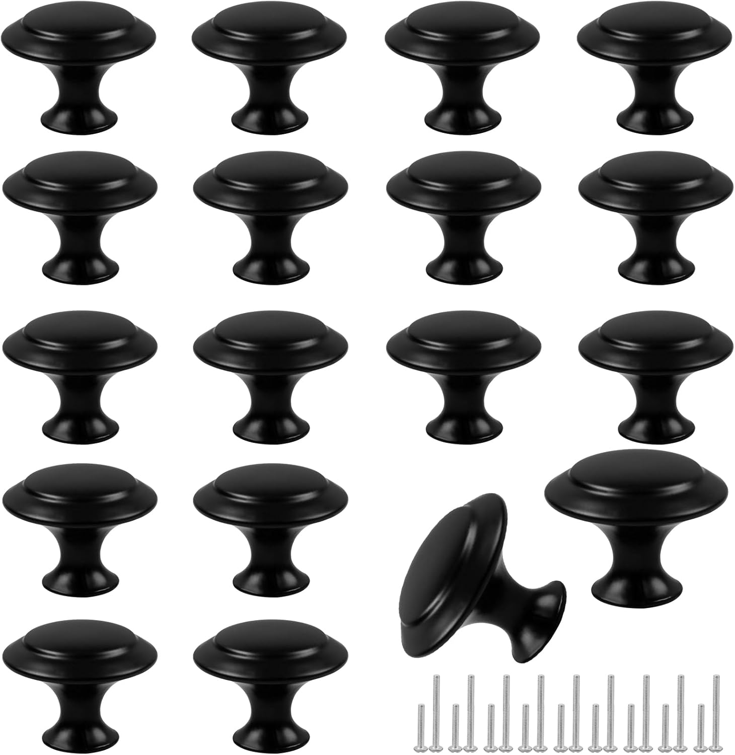 Zestaw 18 uchwytów do szuflad, 30 mm, złote uchwyty do komody, uchwyty do szuflad w szafkach kuchennych, czarne