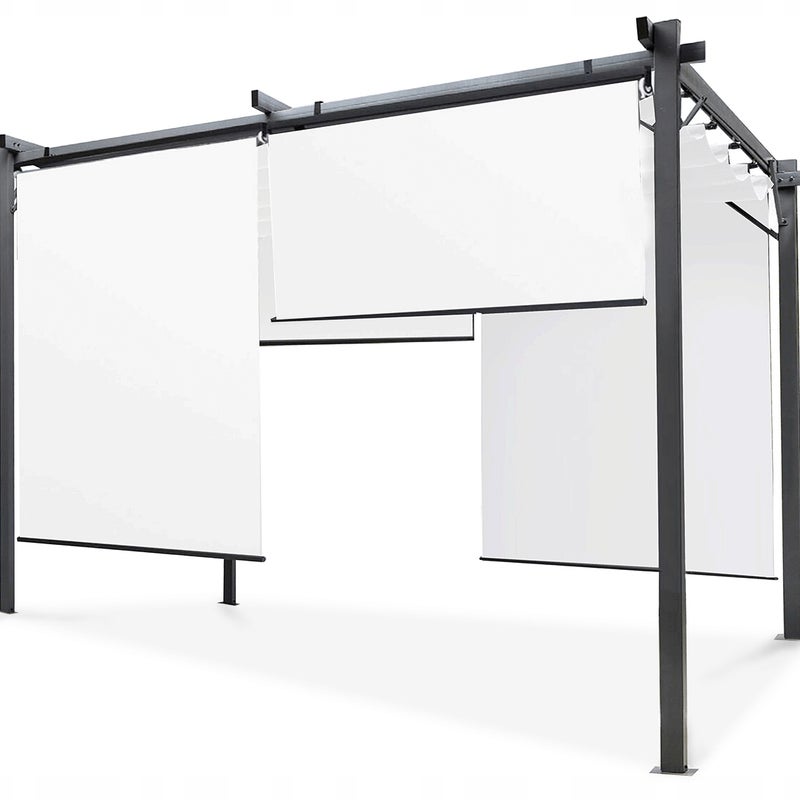 Pergola Tarasowa Hardmaister Ogrodowa Sprint Plus 3x4 Antracyt Białe Rolety 1 szt