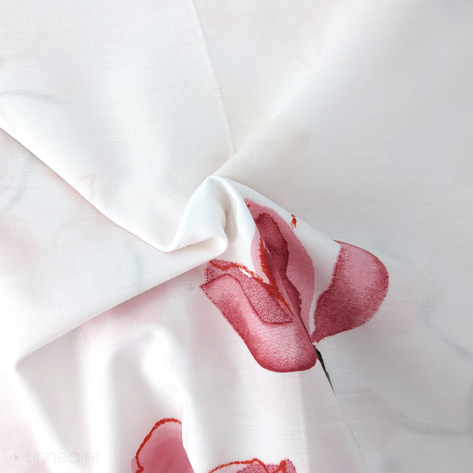 Drap plat 280x325 cm percale coton ELISA Rose - 4