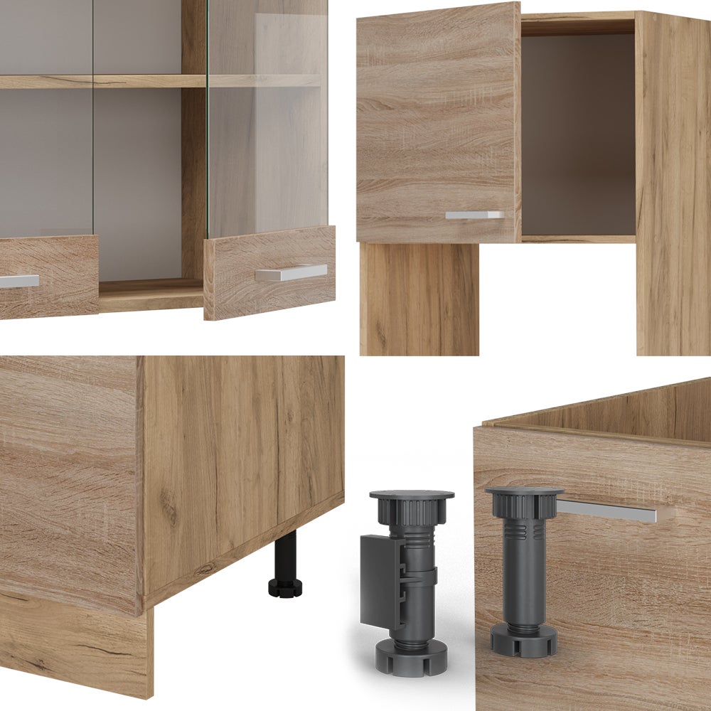 Vicco Cucina angolare completa R-Line, Rovere Sonoma/Goldkraft, 247 x 60 cm , PL Rovere - 4