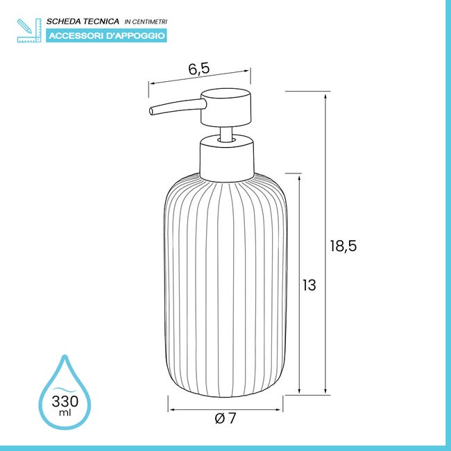 Dispenser Sapone In Ceramica Verde – 400 Ml, Ricaricabile, Con Pompa Grande – Per Cucina E Bagno