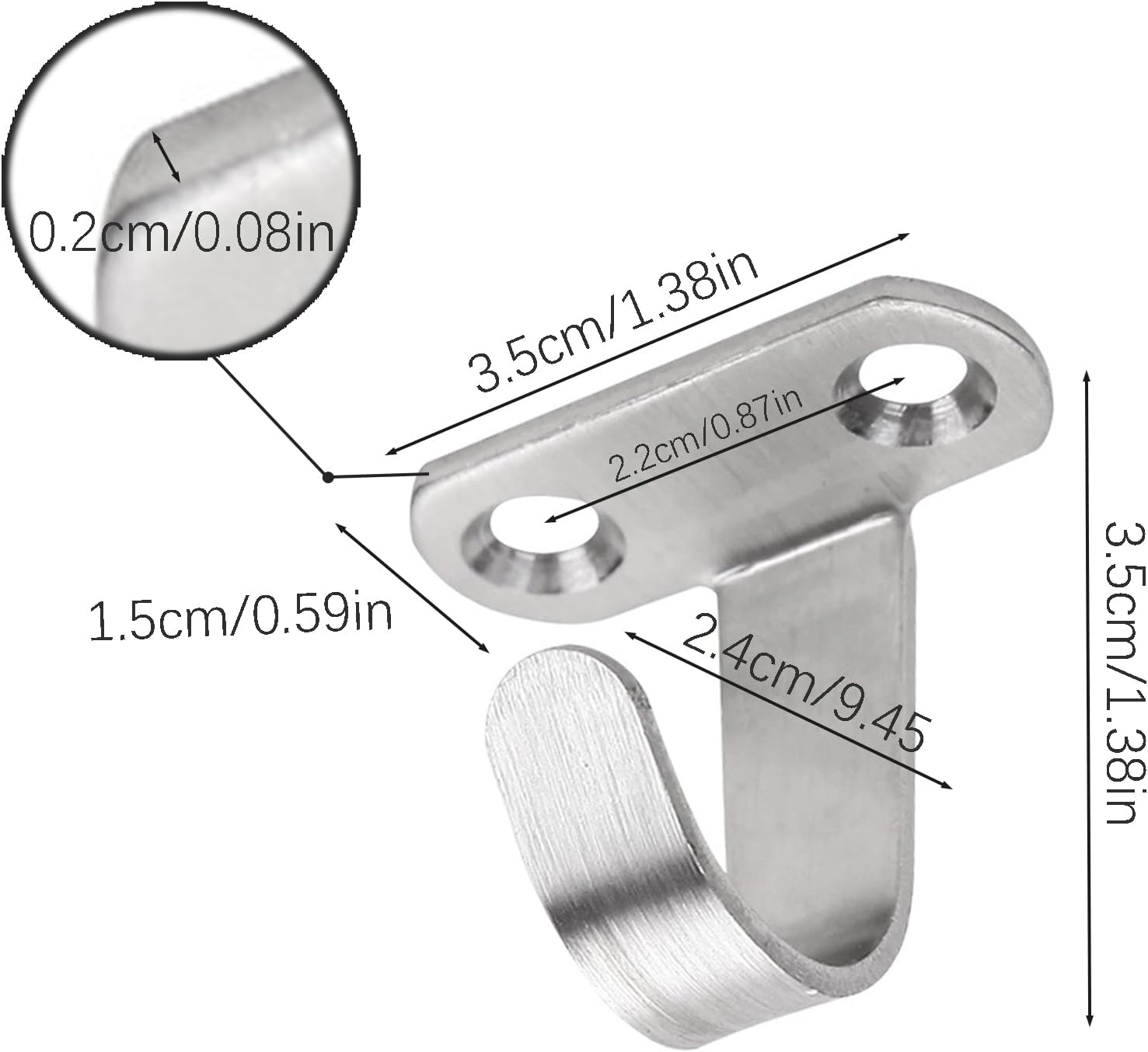 M5 - Gancio Da Parete Per Montaggio A Soffitto, Resistente In Acciaio Inox 304, Per Yoga, Altalena, Barca, Sartiame Marino, Hardware (8 Pezzi - Foto 8