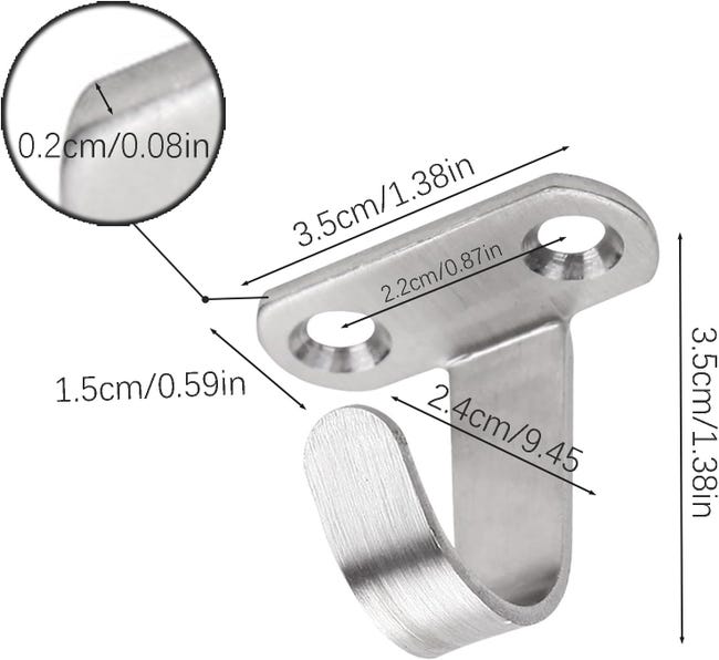 M5 - Gancio Da Parete Per Montaggio A Soffitto, Resistente In Acciaio Inox 304, Per Yoga, Altalena, Barca, Sartiame Marino, Hardware (8 Pezzi - Foto 8