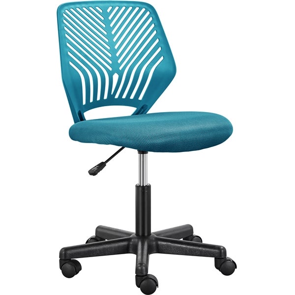 Chaise de Bureau en Maille Fauteuil d'ordinateur Réglable sans Accoudoirs Bleu Yaheetech