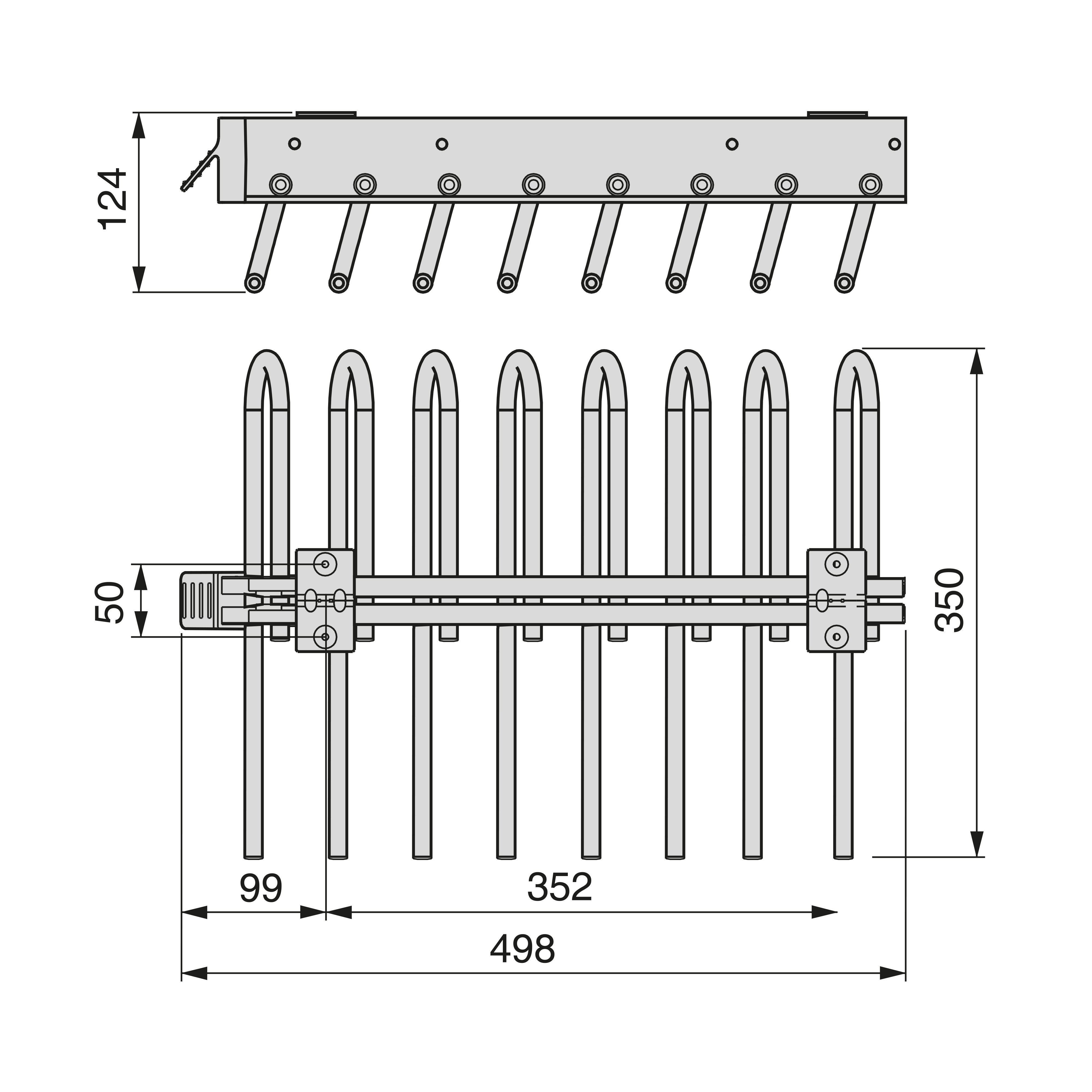 Emuca Porte-pantalons extractible, Gauche, Peint en aluminium, Acier et Plastique. - 4