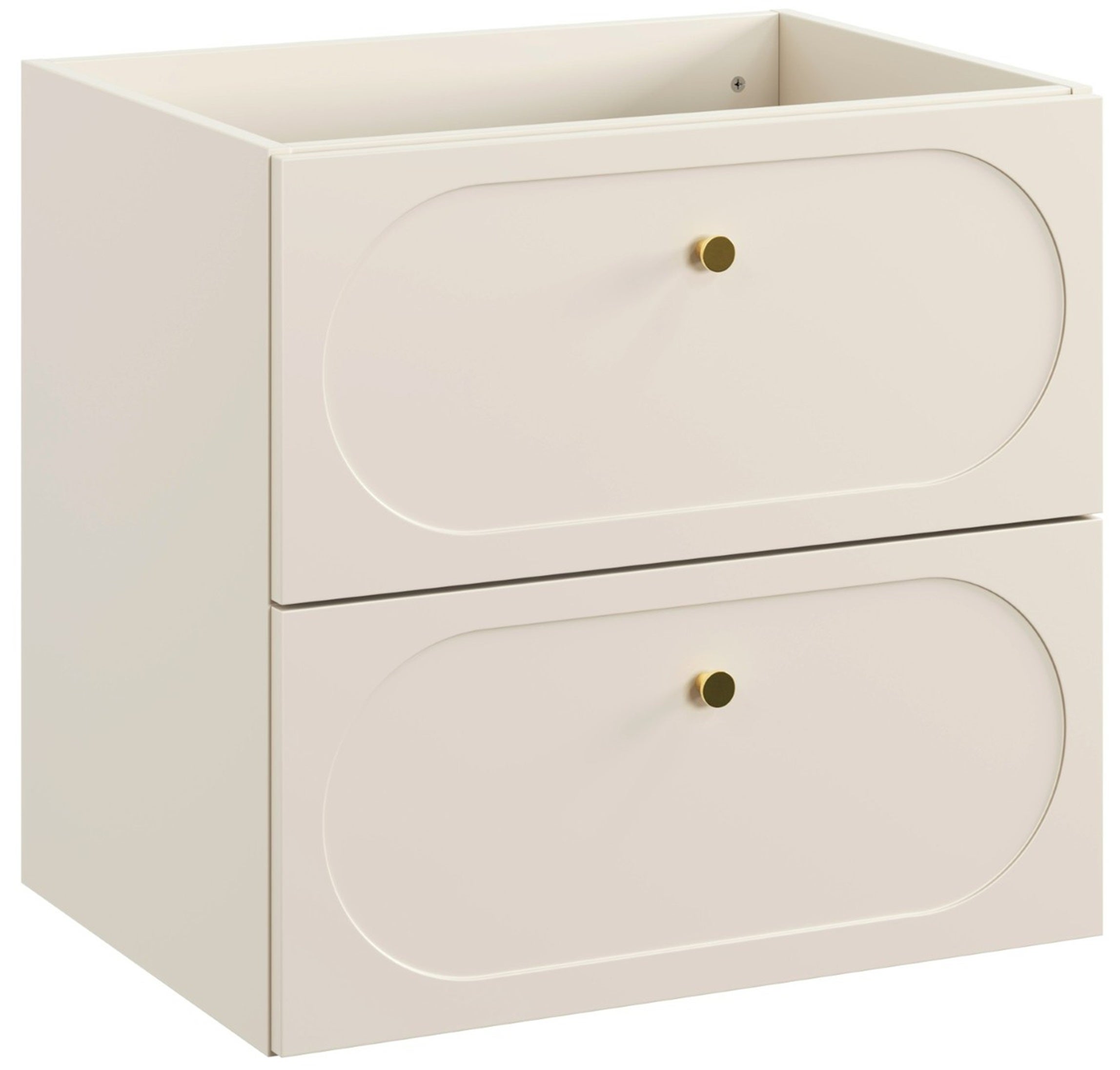 Szafka łazienkowa Donna Sand 60 cm beżowa frezowana MDF wisząca