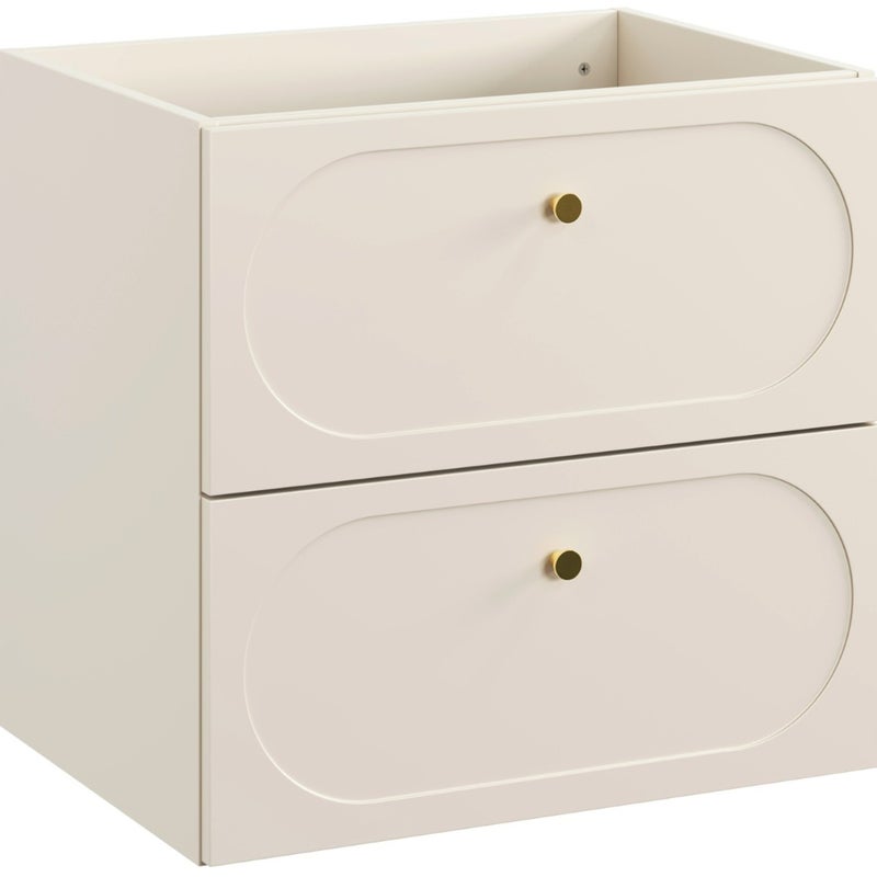 Szafka łazienkowa Donna Sand 60 cm beżowa frezowana MDF wisząca