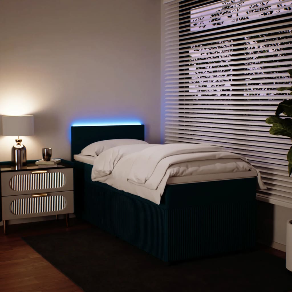 Sommier à lattes de lit avec matelas bleu 100x200 cm — COMFORTXL - 5