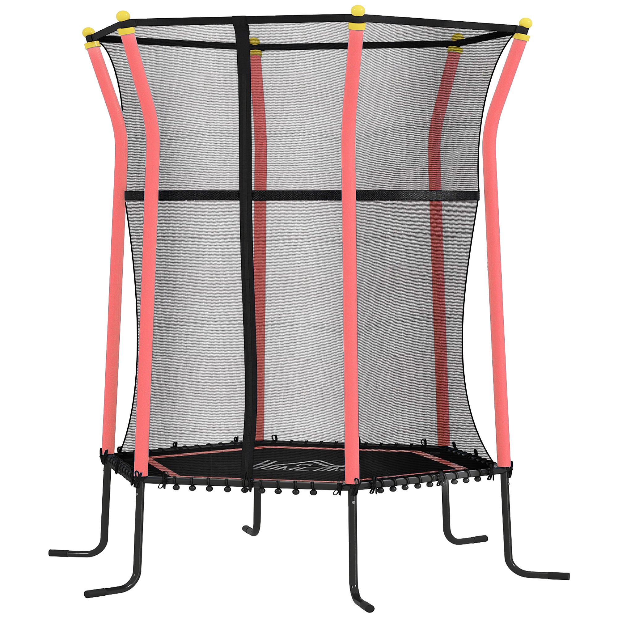 Trampoline pour enfants entrée zippée et poteaux 122 x 111 x 190 cm ...