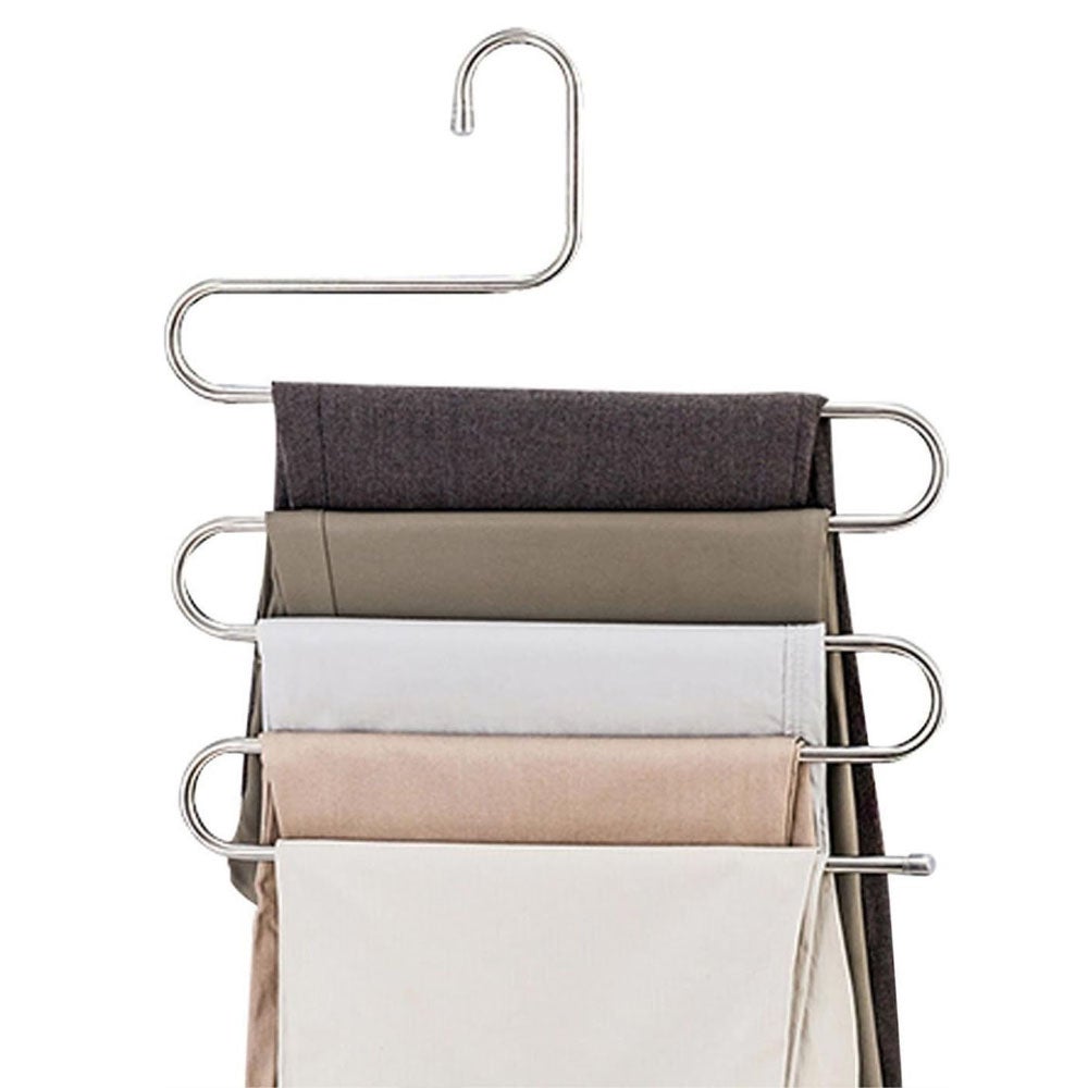 50 Grucce Aperte Per Pantaloni Con Rivestimento Antiscivolo – Metalliche – Salvaspazio - 3