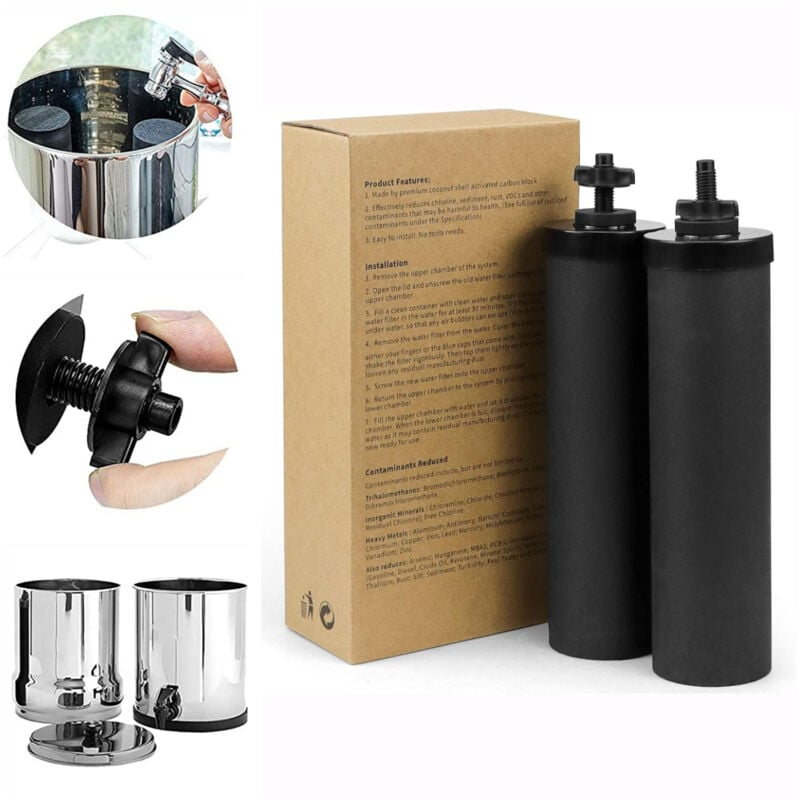 ShuRex Filtre à Eau Fluorure De Rechange Et éléments De Purification Noirs, Compatibles Avec