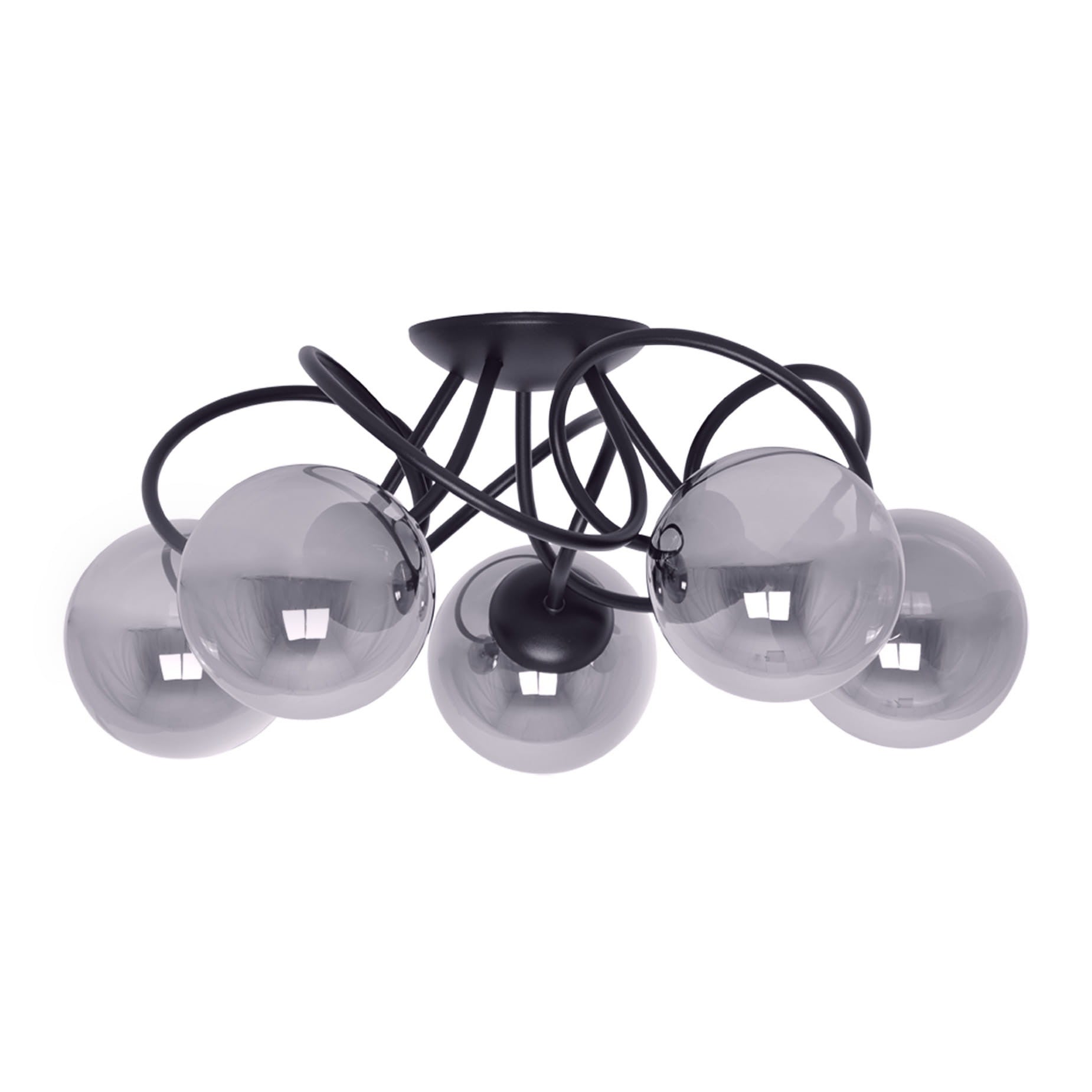 Lampa wisząca Rubi czarno-grafitowa 5xE14x40W wym: 25 x 55 x 55 cm metal Kaja