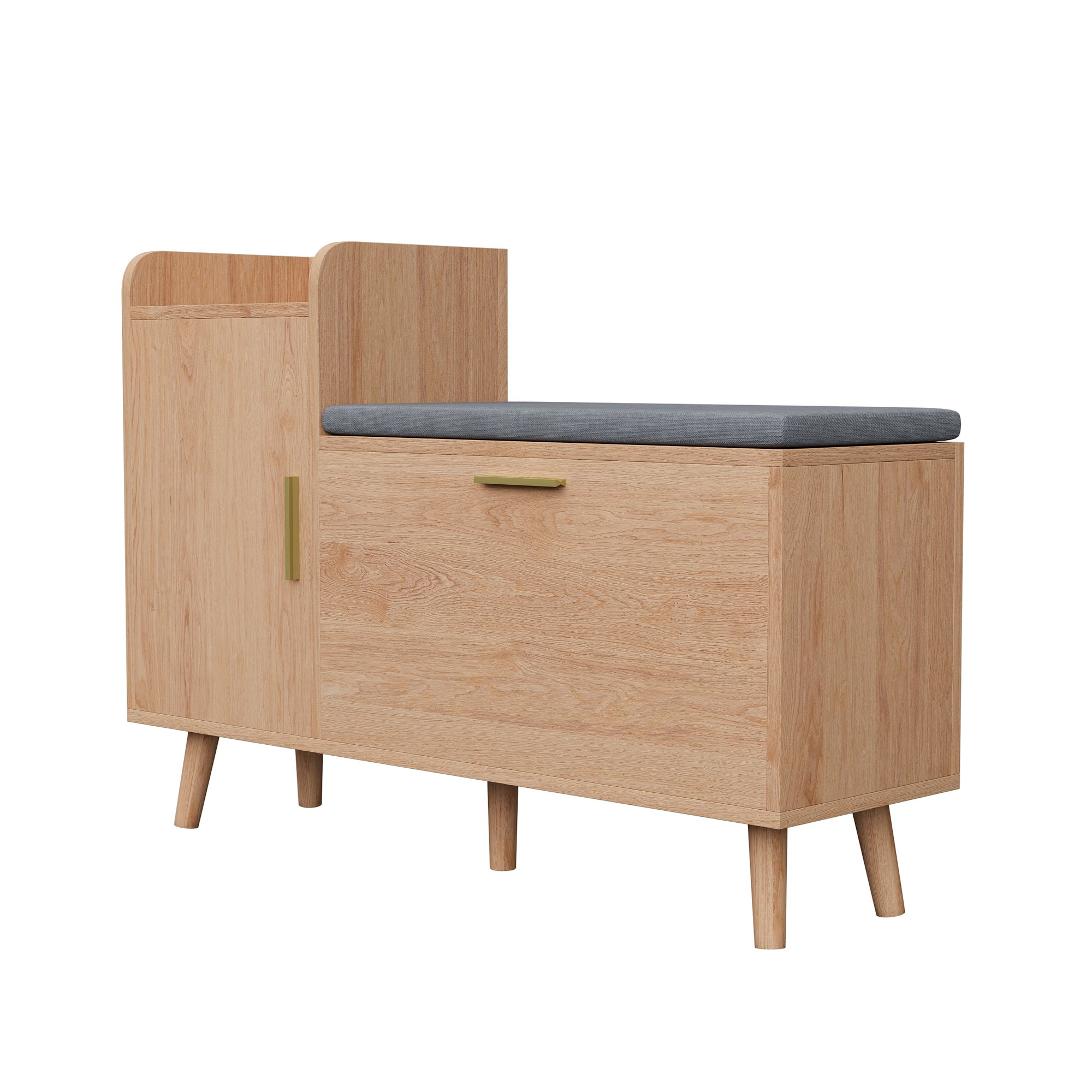 Rangement chaussures, Meuble à Chaussures, COZY, Banc-Armoire, 2 Étagères, Banc d'entrée avec rangement, Coussin Amovible, Style Scandinave - 7