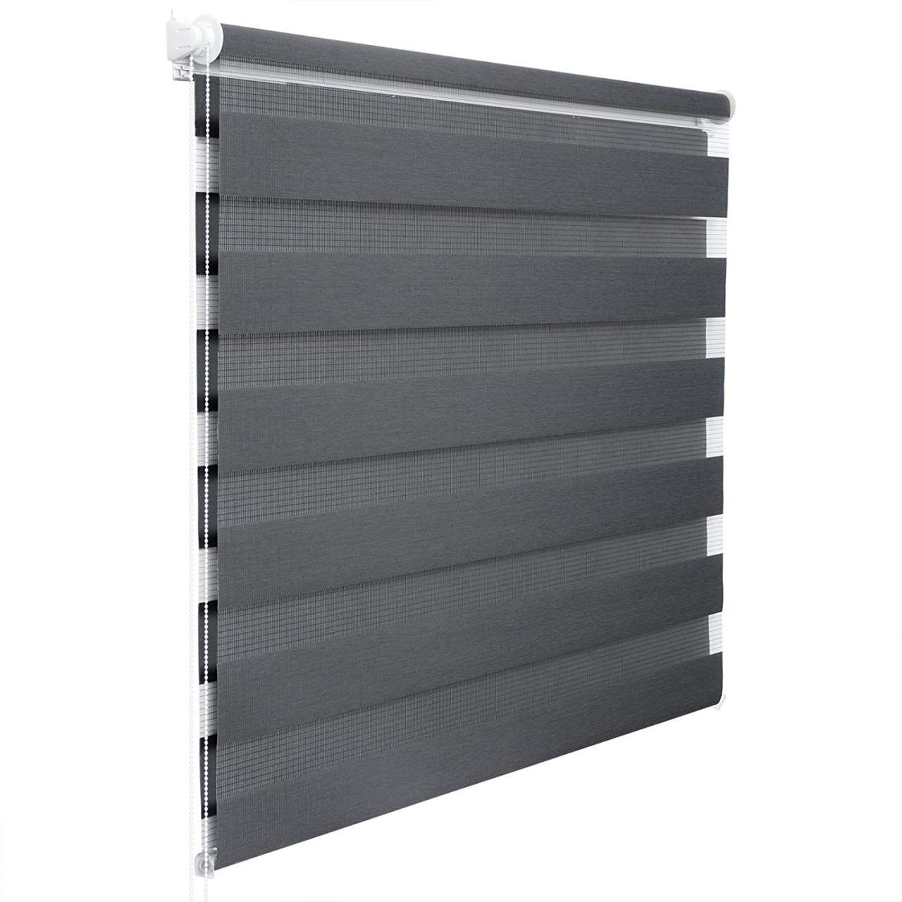 Store enrouleur zebra day and night rouleau double couche 45x150cm gris ...