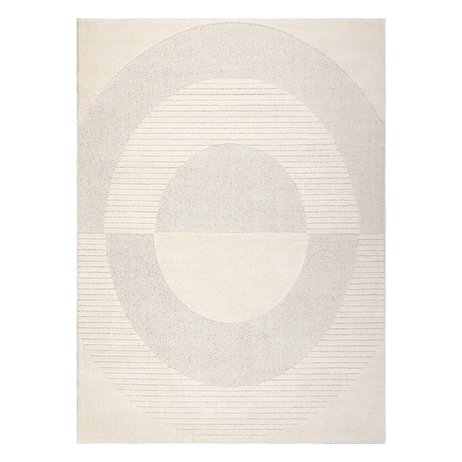 Tapis crème DUNE 2502 – géométrique, cercles, structure 180x270 cm ...