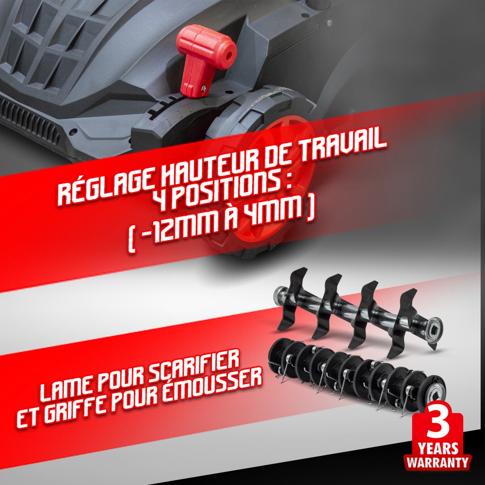 Scarificateur émousseur électrique 1500W - 3