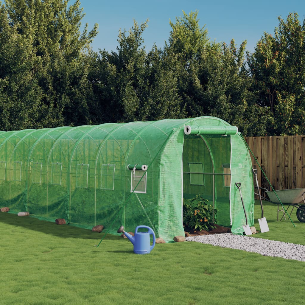 Maison exclusive - invernadero con estructura de acero verde 12 m² 6x2x2 m