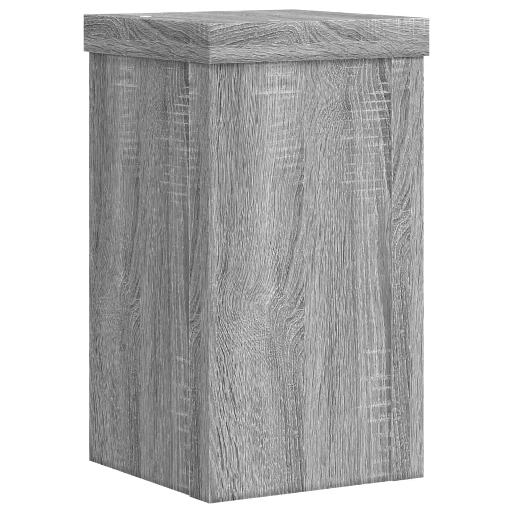 Supports pour plantes, 2 pièces, gris, panneau de bois - 5