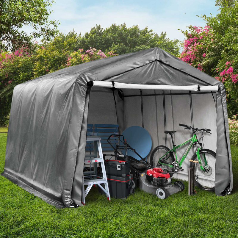 Abri De Voiture Acier 290x490x245 Cm – Tente Garage SUV, Bateau – Gris