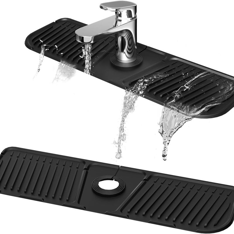 silikonowa rączka kranu, osłona przeciwbryzgowa, mata do suszenia blatów kuchennych i łazienkowych