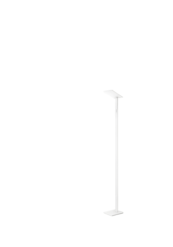 Lampa podłogowa LED QUADRA White z metalu, wys. 180 cm, Perenz
