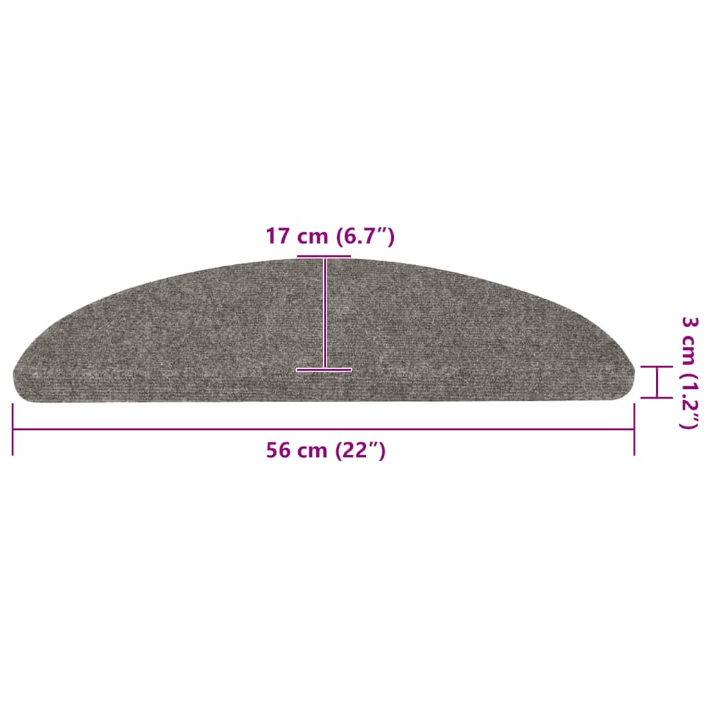 Tapis d'escalier auto-adhésifs 30 pcs gris 56x17x3 cm - 8