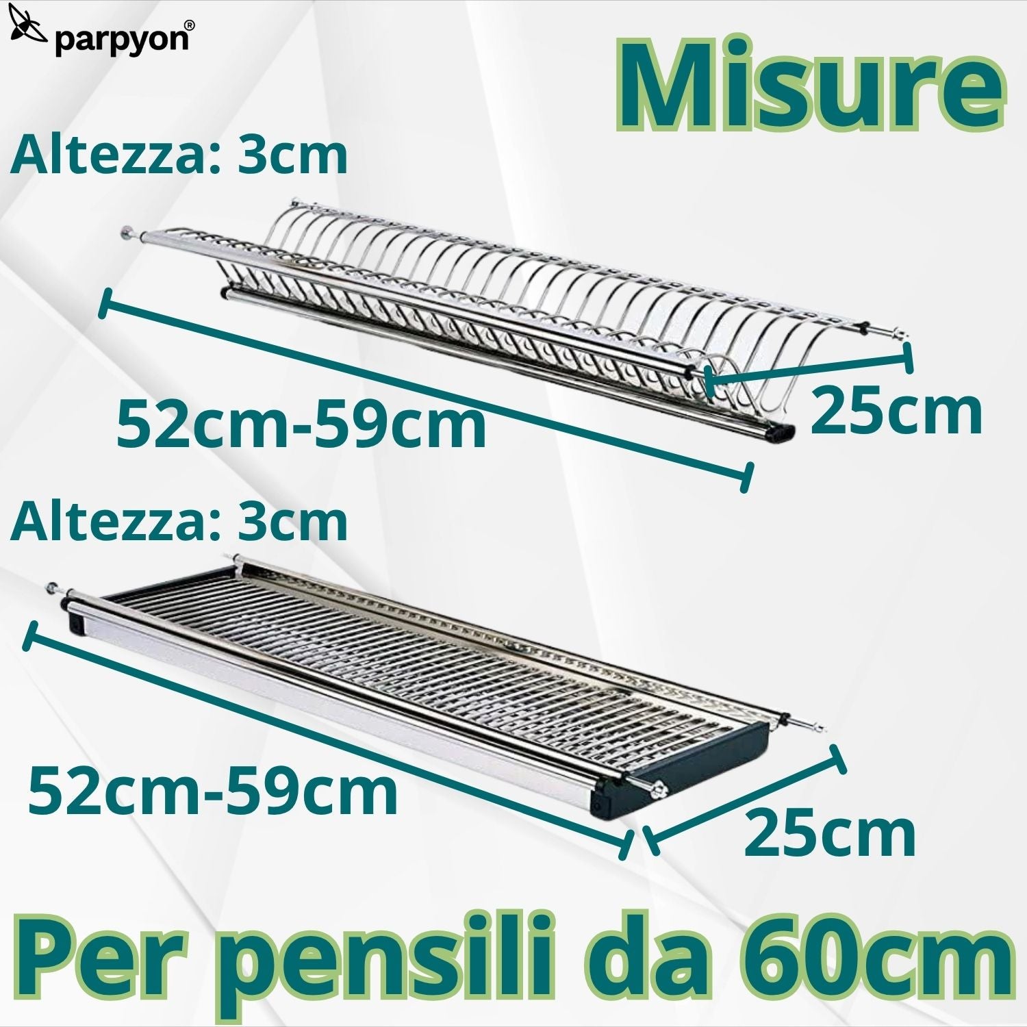 Scolapiatti in metallo, portaposate e portabicchieri, 41,3 x 23,5 x 9,7