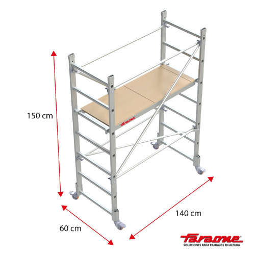 Andamio aluminio faraone rapido 140-1, 60×140, altura de trabajo 3.00 m.