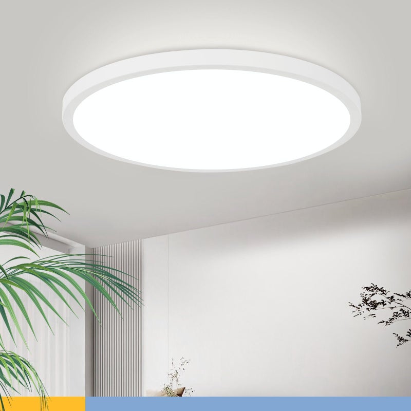 NETTLIFE Lampa sufitowa LED do łazienki Ø30cm Lampa do sypialni Lampa kuchenna Płaska 4000K 18W Lampa łazienkowa IP44