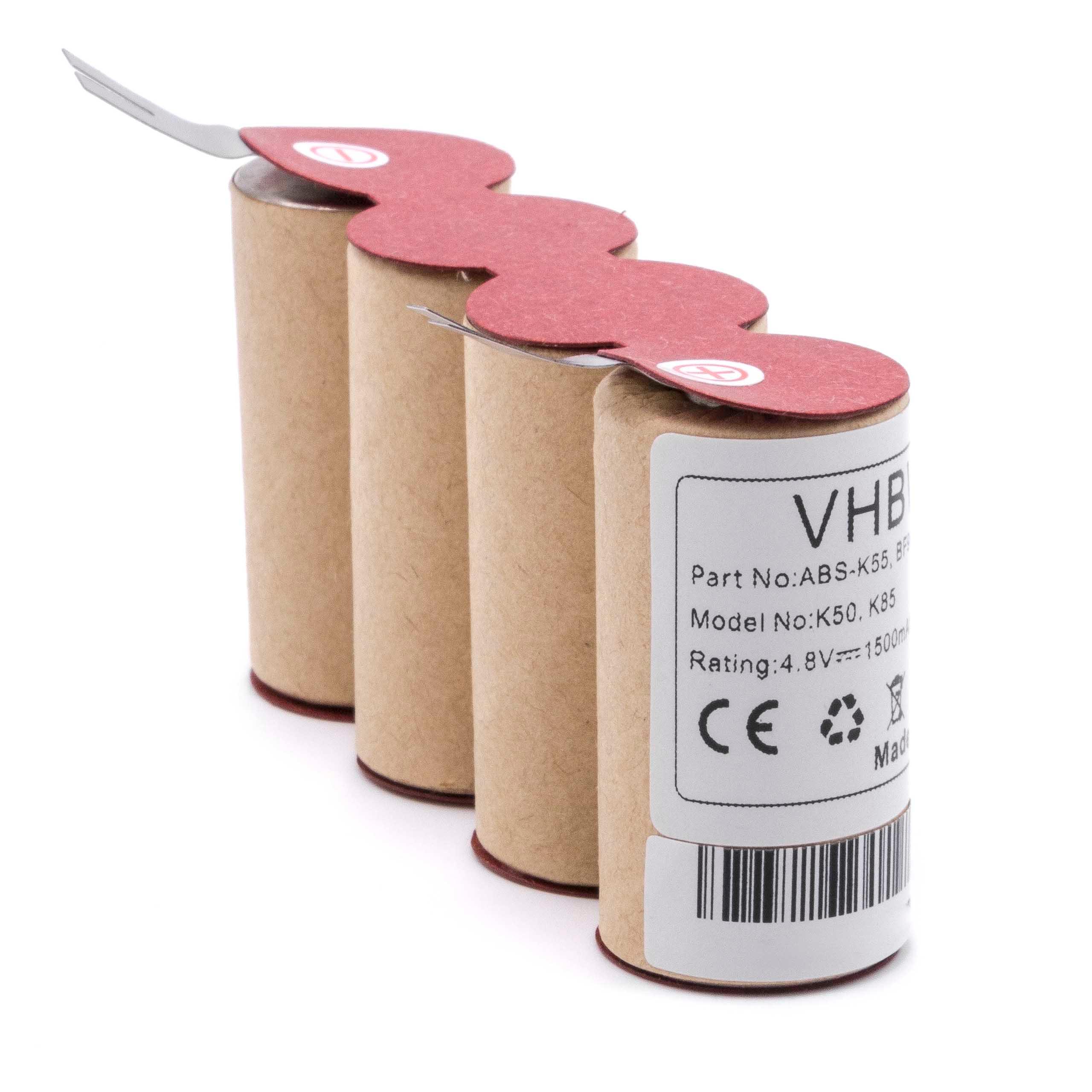 vhbw Batterie compatible avec Kärcher K85, K50 aspirateur (1500mAh, 4,8V, NiMH) - 3