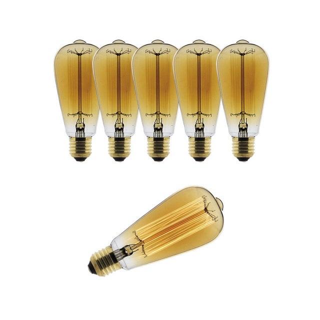 Lot de 6 ampoule déco filament carbone Edison 25W E27 - Zenitech