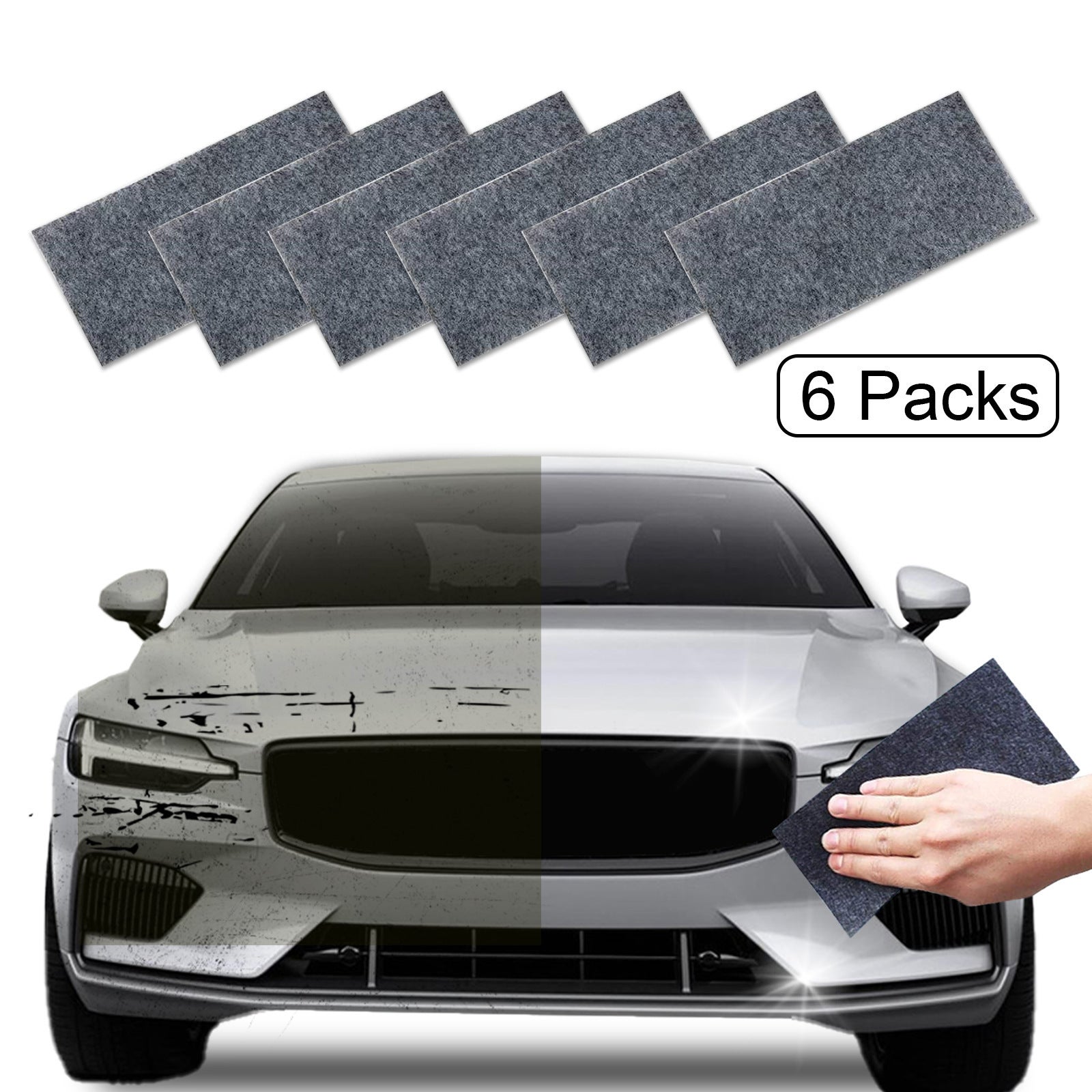 8 Chiffons Nano Sparkle - Réparation Rayures Voiture, Réutilisables, Sans Produit, Toutes Couleurs