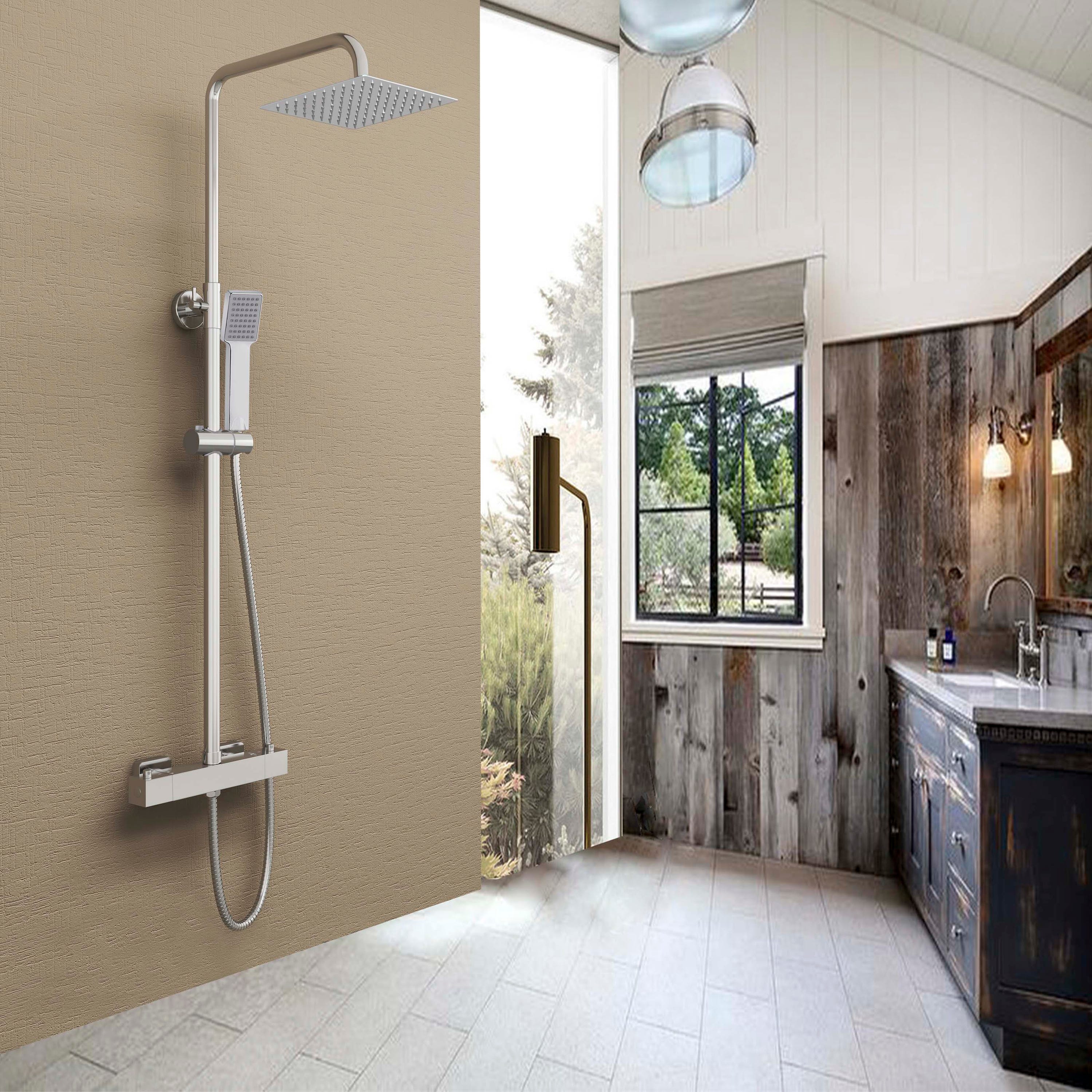Set Doccia Completo Termostatico A Colonna Incasso - Acciaio Inox, Con Funzione Idromassaggio